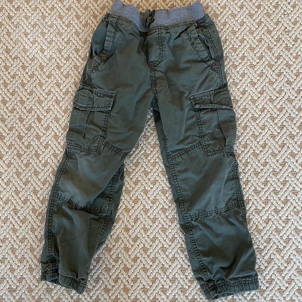Hanna Andersson Double Knee Jersey Lined Relaxed Cargo Pants Sz 120 (6/7)